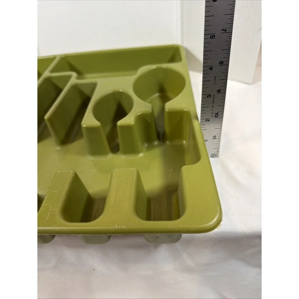Rubbermaid Flatware Tray Holder Avocado Green Silverware 2922 Vintage MCM